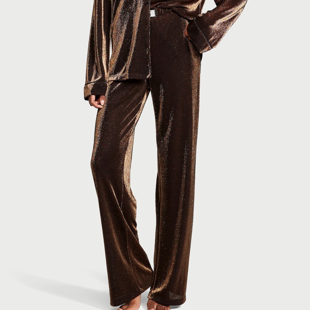 NWT Victoria’s Secret XS S M L XL XXL Crystals Shimmer Knit Pj Pants Shine Strap